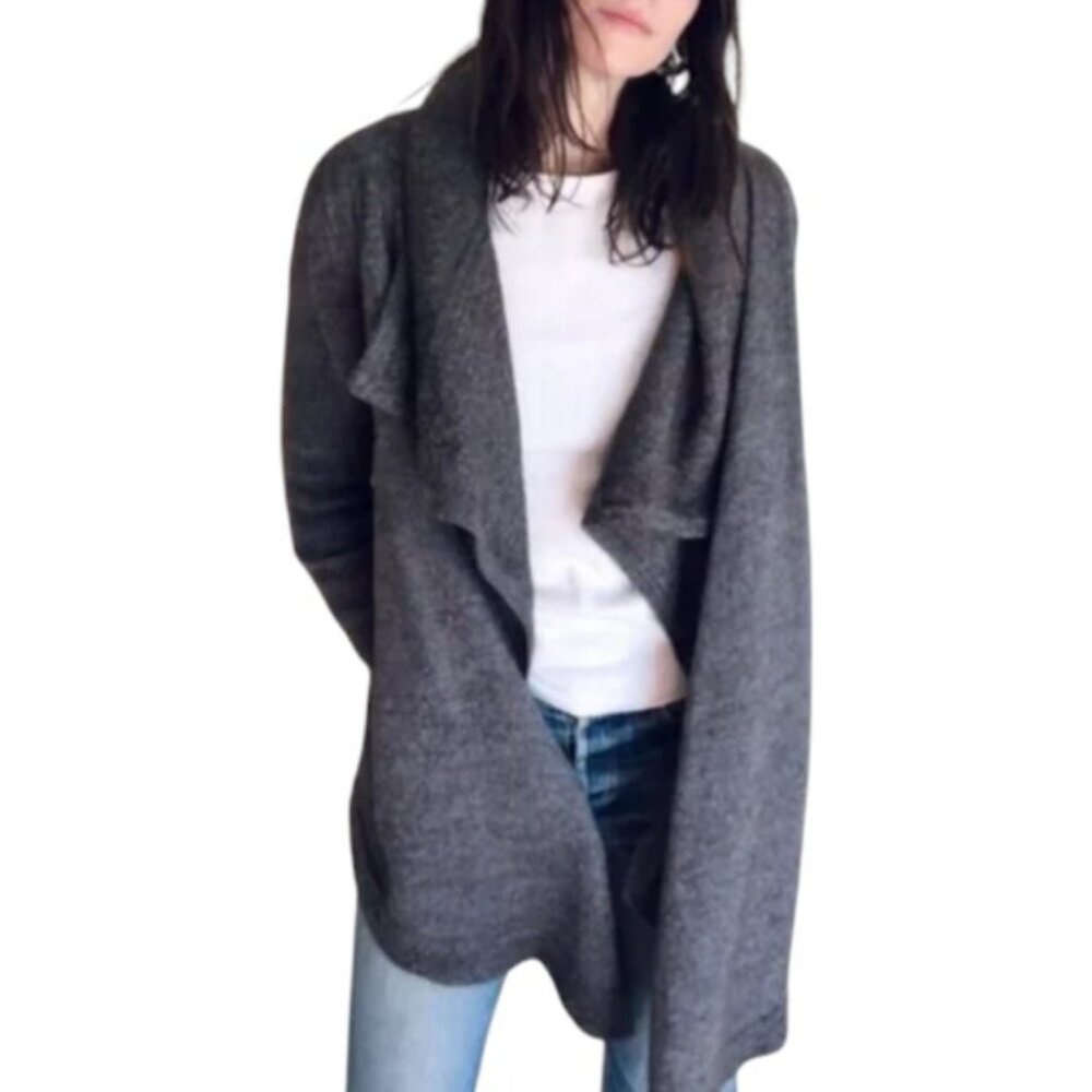 Ichi forest green open-front cardigan sweater size S